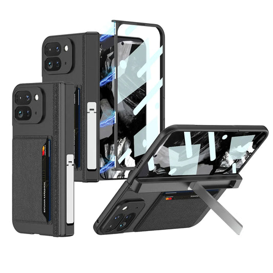 Magnetic Leather Card Bag Phone Cases With Holder Shell Film For Google Pixel10 9 Pro Fold