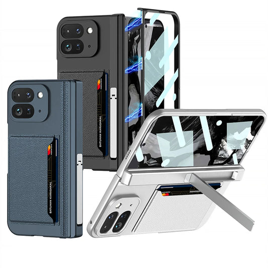 Magnetic Leather Card Bag Phone Cases With Holder Shell Film For Google Pixel10 9 Pro Fold