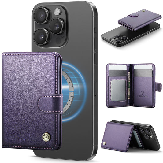 Magnetic Leather Card Wallet Universal Back Attached Anti-theft Brush Card Bag Bracket For IPhone