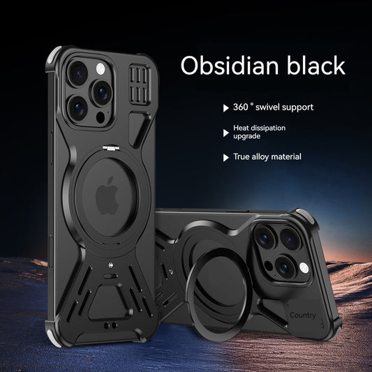 Magnetic Metal 360° Ring Holder Aluminum Alloy Heat Dissipation Case For IPhone