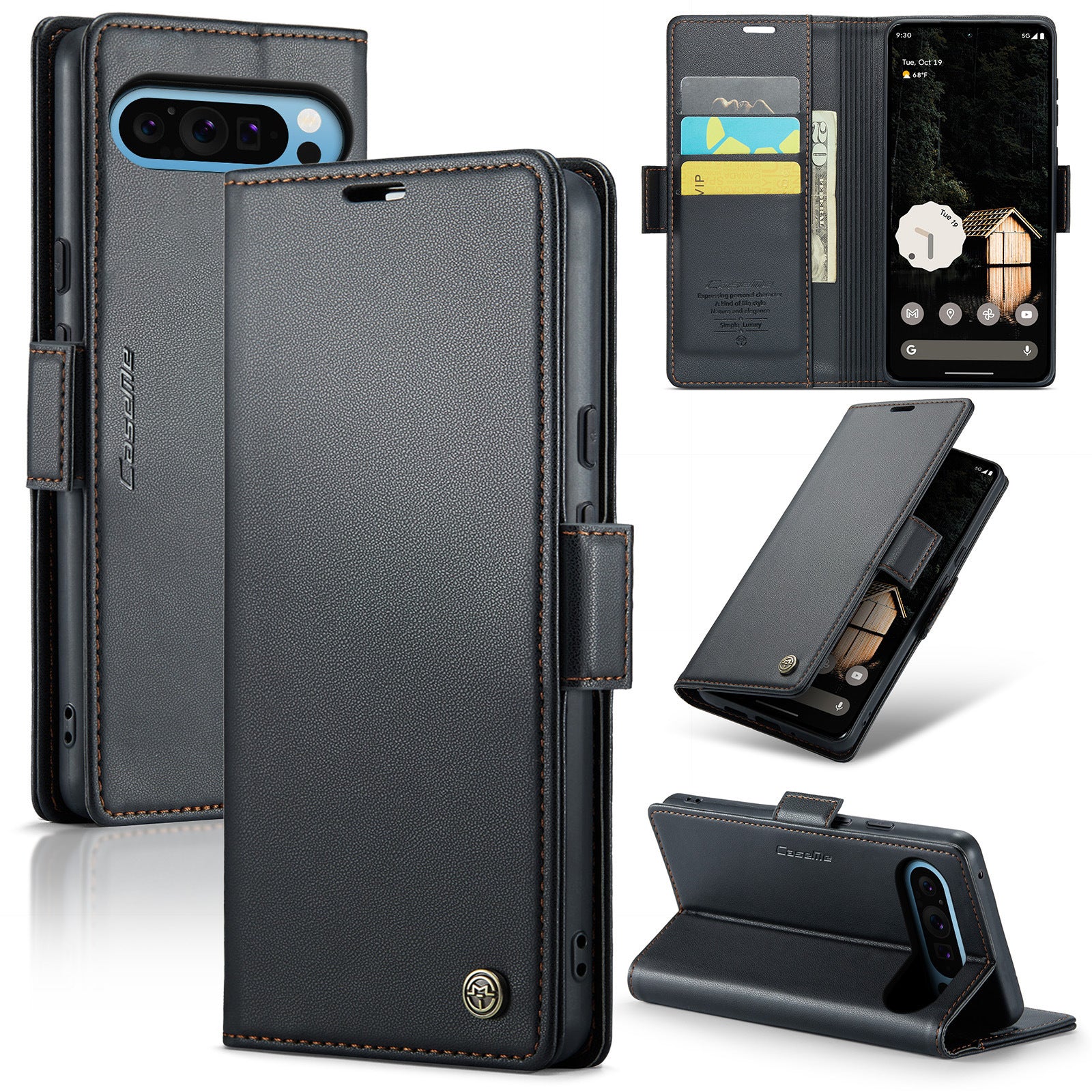 Retro Business Magnetic Wallet Flip PU Leather Case For Google Pixel 10 9