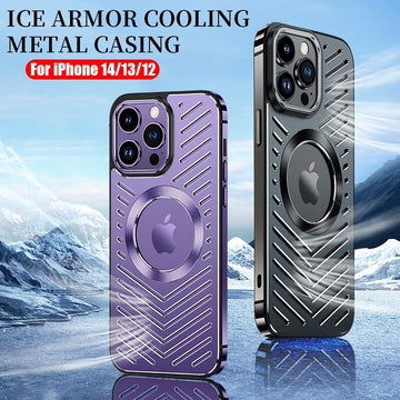 Cooling Armor Stainless Steel Frame Aluminum Backplane Metal Magnetic Phone Case For iPhone