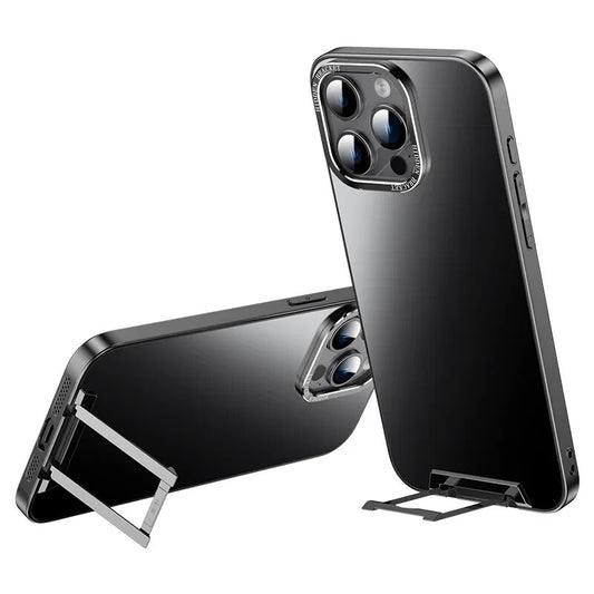 New Metal With Invisible Stand Magnetic Case For iPhone
