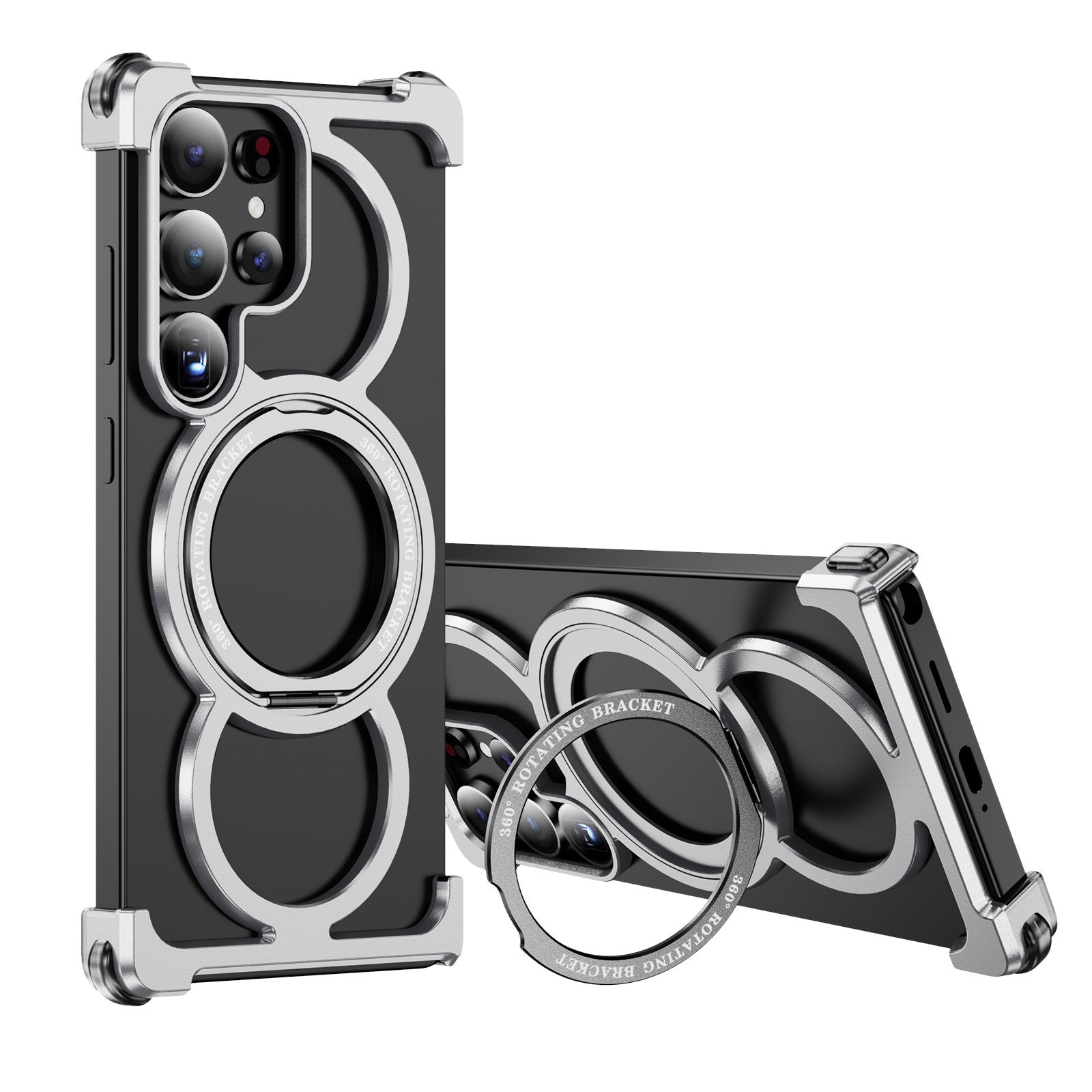Metal Frame Magsafe 360° Rotate Holder Aluminum Phone Case For Samsung Galaxy S25