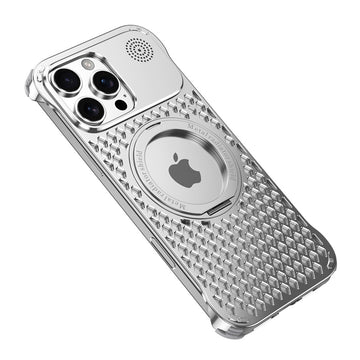 Metal Heat Dissipation Magnetic Aluminum Alloy Bracket Phone Case For iPhone