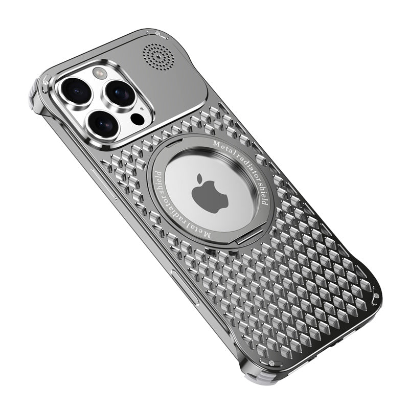 Metal Heat Dissipation Magnetic Aluminum Alloy Bracket Phone Case For iPhone