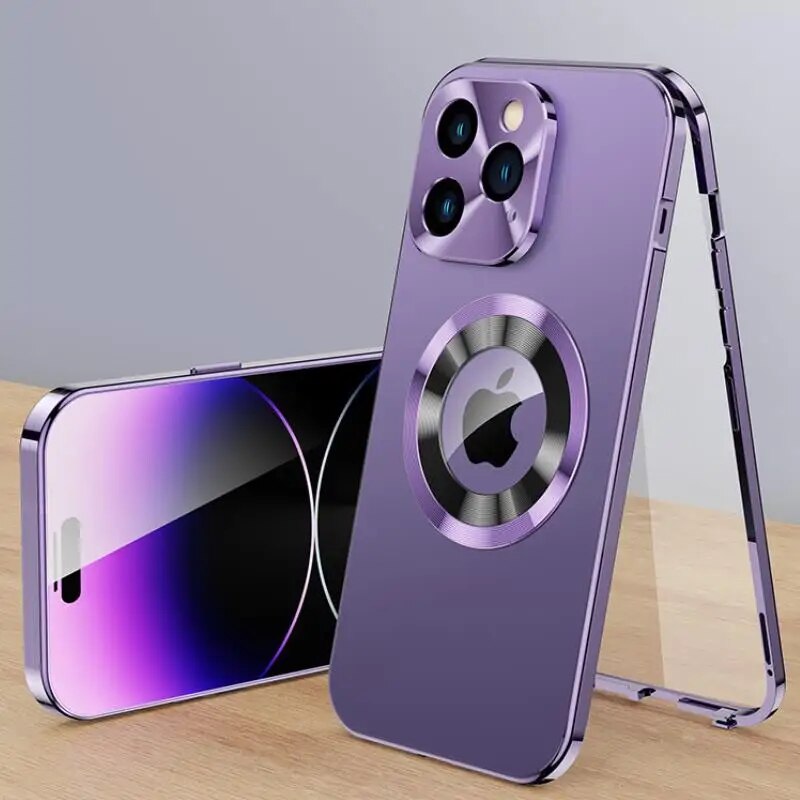 Metal Magnetic Alloy Stainless Steel Ultra Thin Phone Case For iPhone