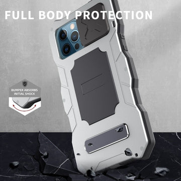 Heavy Duty Armor Metal Phone Case With Kickstand For IPhone