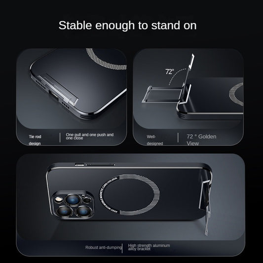 Military Materials Invisible Bracket Magnetic Phone Case For iPhone