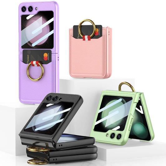 Multi-Function Flip Case With Card Slot and Ring Holder For Samsung Galaxy Z Flip5