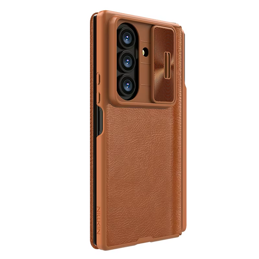 Built-in Stylus Set Qin Series Pro Leather Case Camera Slider For Samsung Galaxy Z Fold 7