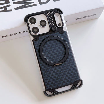 New Frameless Aluminum Alloy Magnetic Phone Case With Aromatherapy Function And Magnetic With 360° Metal Ring Stand For iPhone