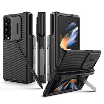 CamShield Pro Slide Camera Phone Case With Kickstand With S-Pen Pocket For Samsung Galaxy Z Fold