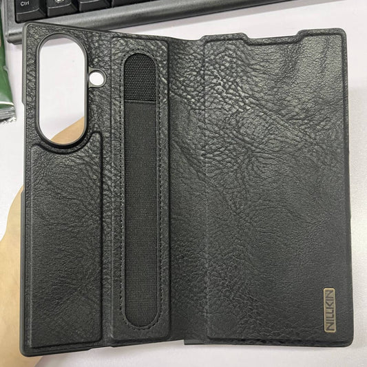 Luxury Flip Leather Phone Case With S-Pen Slot Kickstand For Samsung Galaxy Z Fold 7