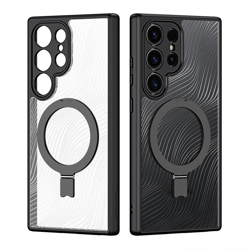 Frosted Style Transparent TPU Phone Case With Magsafe With Flowing Lines For Samsung Galaxy S23 S24
