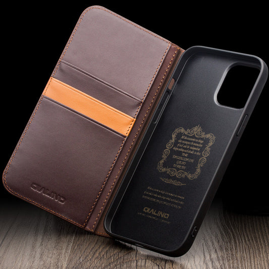 Leather Flip Phone Case With Card Slots For iPhone