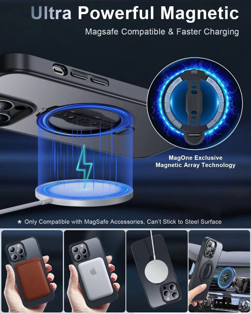 Magsafe Phone Case With Silicone Finger With Invisible Holder For IPhone
