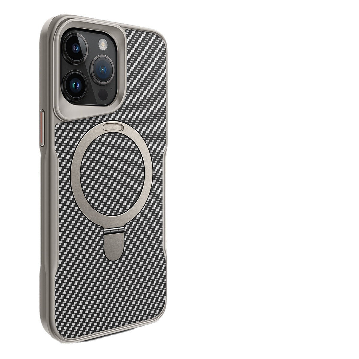 Luxury Magnetic Fibre Carbon Pattern Phone Case 360 ° Revolution With Holder For iPhone
