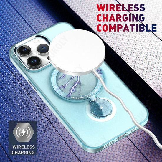 Multifunction Magnetic Wireless Charge Case With 360 Rotation Stand For iPhone 14 13 Pro Max Plus For Magsafe TPU PC Metal Stand Cover Skin
