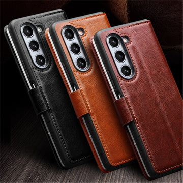 Magnetic Retro Business Leather Flip Case For Samsung Galaxy Z Fold 5