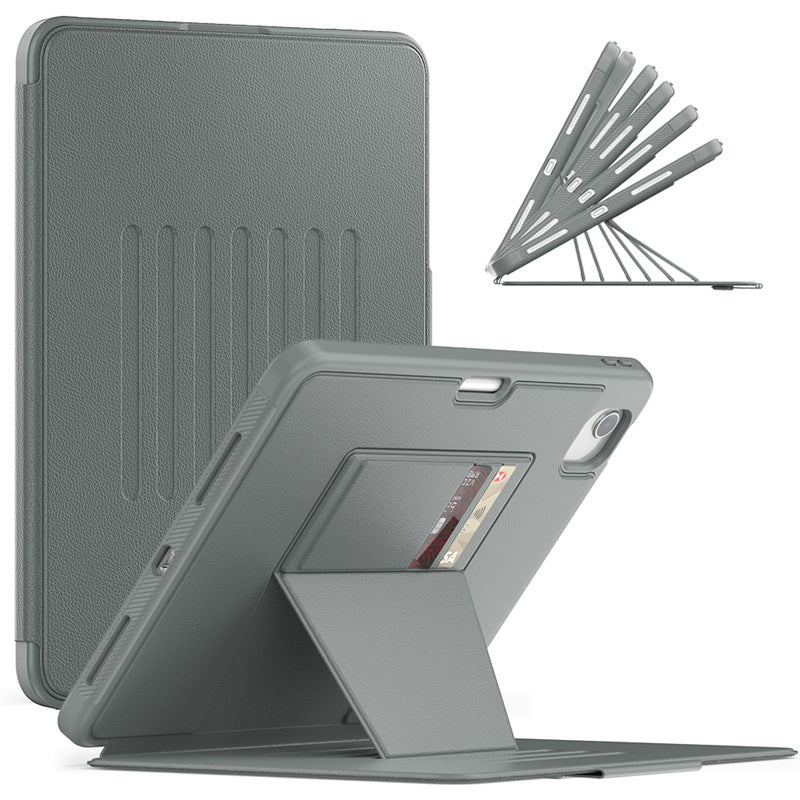 Built in Kickstand PU Leather Auto Sleep Smart Magnetic Tablet Case With Wallet Pencil Card Slot For iPad