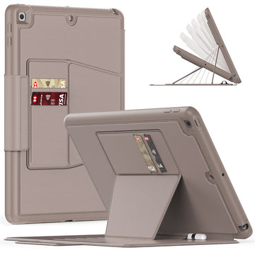 Built in Kickstand PU Leather Auto Sleep Smart Magnetic Tablet Case With Wallet Pencil Card Slot For iPad