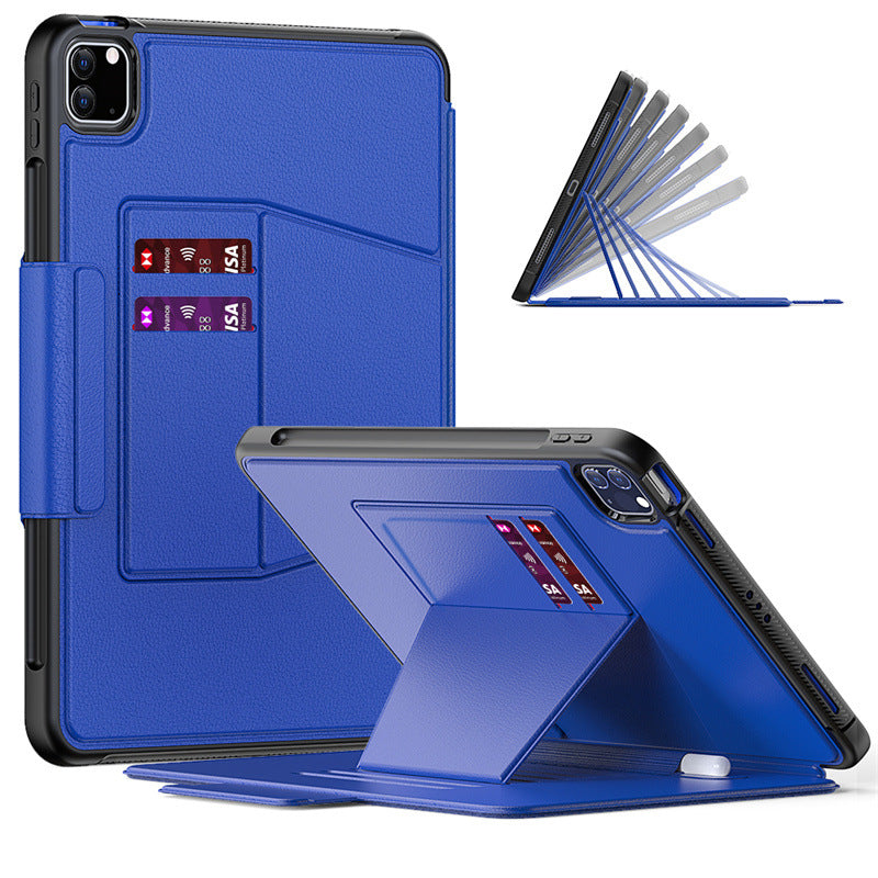Built in Kickstand PU Leather Auto Sleep Smart Magnetic Tablet Case With Wallet Pencil Card Slot For iPad