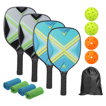 4pcs/set Pickleball Paddle Set Durable and Lightweight Comfort Grip Wood