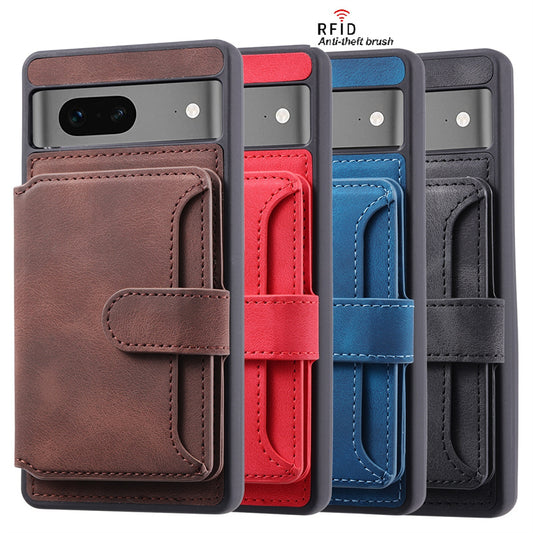 Magnetic Wallet Leather Phone Case With Card Slot For Google Pixel