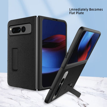 Leather Shockproof Phone Case With Invisible Kickstand For Google Pixel Fold