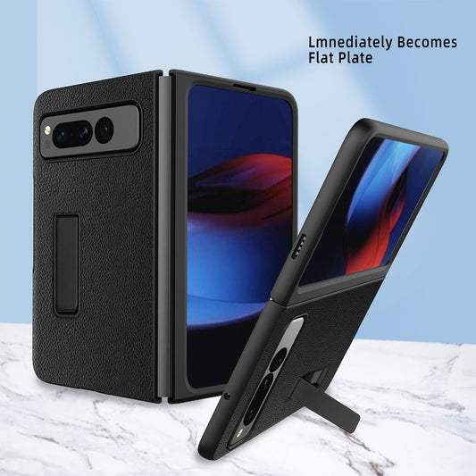 Leather Shockproof Phone Case With Invisible Kickstand For Google Pixel Fold