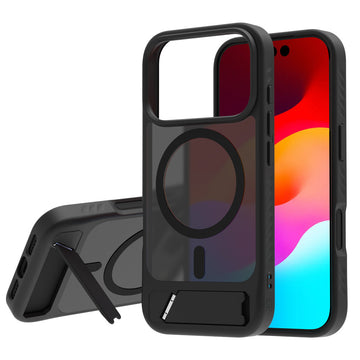 Matte Touch Magnetic Phone Case With Hidden Stand For iPhone