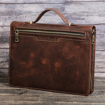 Portable Multifunctional Genuine Leather Laptop Sleeve Bag Suitable For iPad Pro 12.9