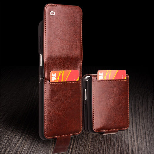 Retro Business Leather Flip Phone Case With Card Pocket For Samsung Galaxy Z Flip5