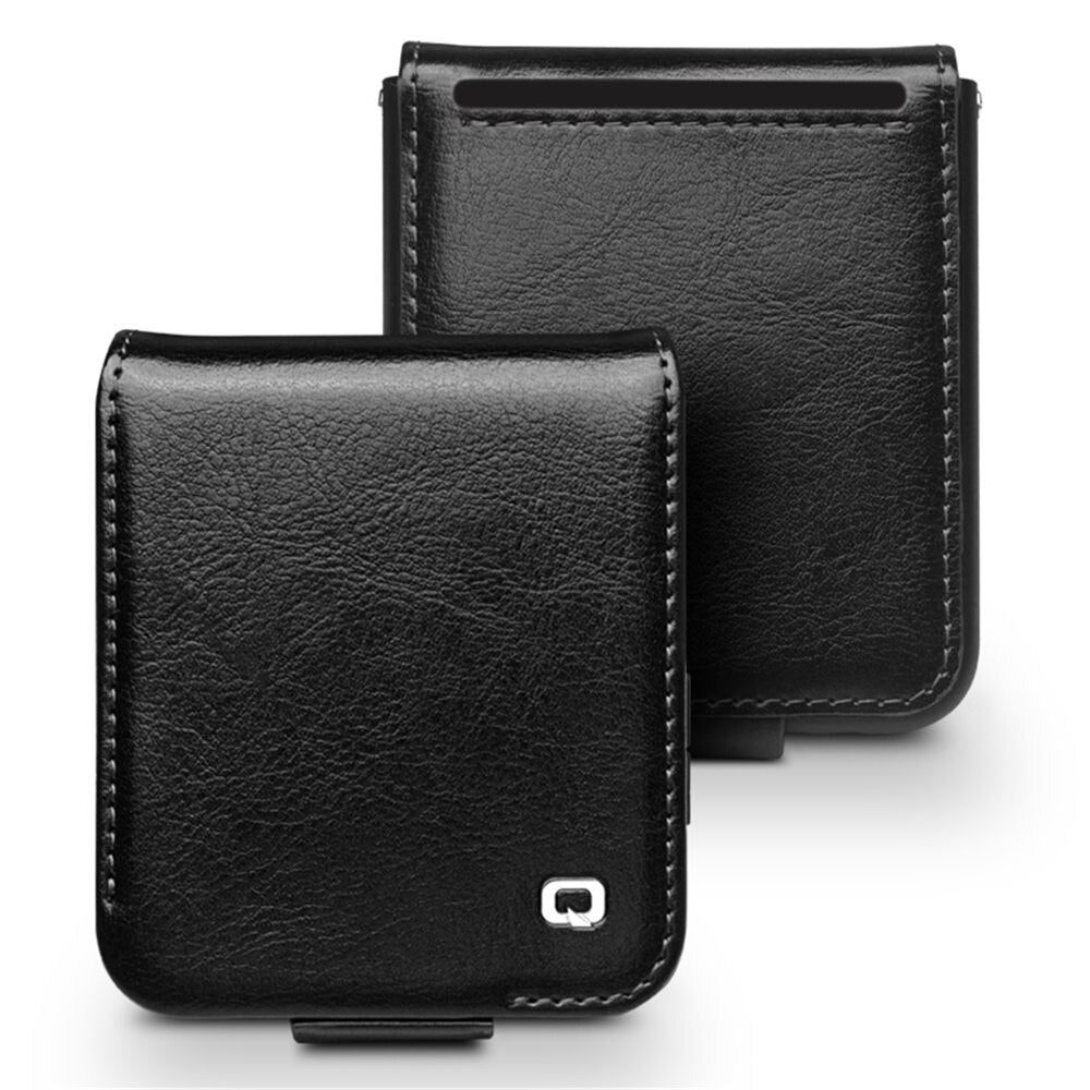 Crazy Horse Textured Genuine Cow Leather PC Flip Phone Case with Card Holder For Samsung Galaxy Z Flip8 7 6