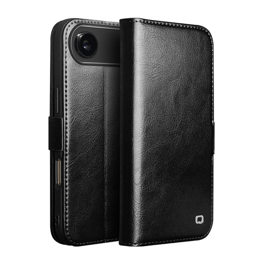 Slimline Magnetic Genuine Leather Phone Case With Card Slot For iPhone