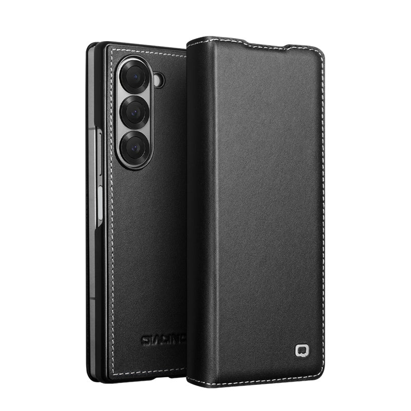 Genuine Leather Wallet Phone Case With Card Slot For Samsung Galaxy Z Fold 7 6