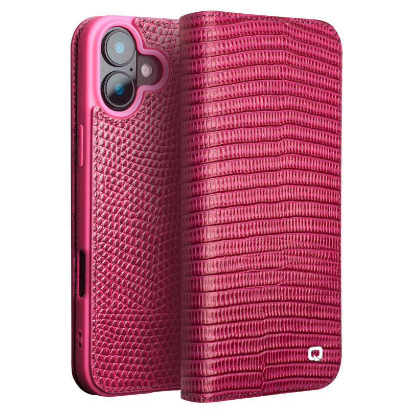 Genuine Leather Luxury Women Flip Phone Case With Card Slot For iPhone