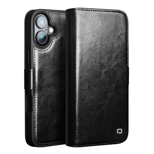 With Card Slots Genuine Leather Flip Phone Case For iPhone