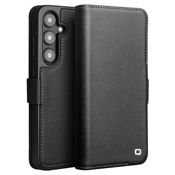 Real Leather Flip Wallet Phone Case With Card Slot For Samsung Galaxy S24
