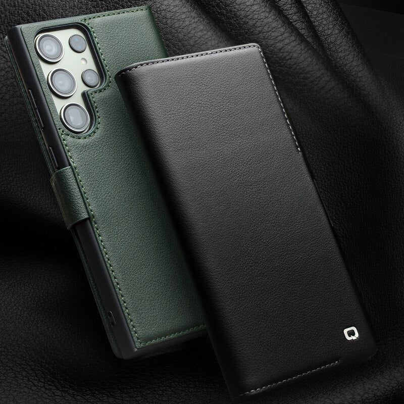 Premium Leather Flip Phone Cover Case For Samsung Galaxy S24 S23 S22