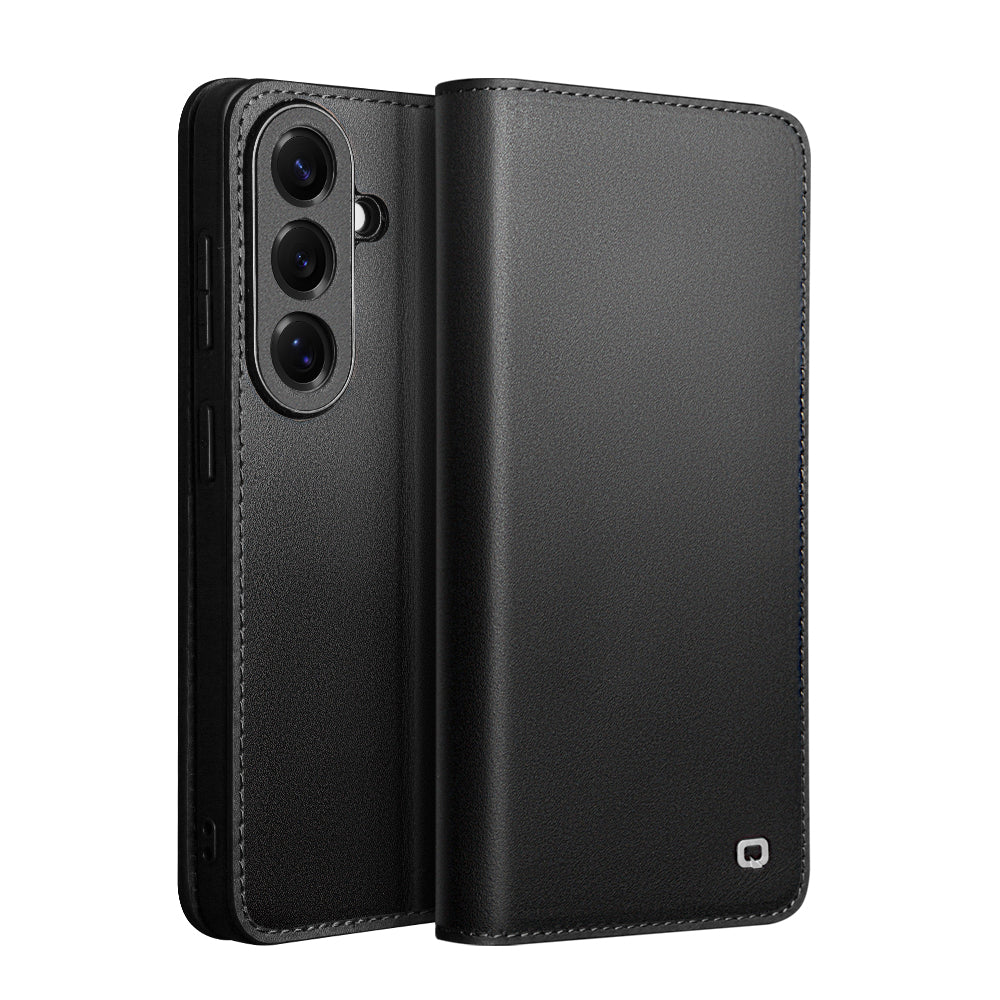 Business Style Fashion Genuine Leather Phone Case  With Card Slots For Samsung S26 S25