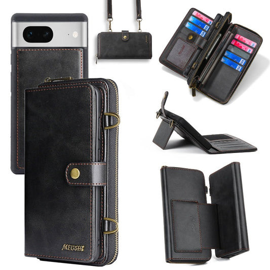 3 in 1 Shoulder Strap Magnetic Holder Wallet Phone Case With Cards Slot For Google Pixel 87