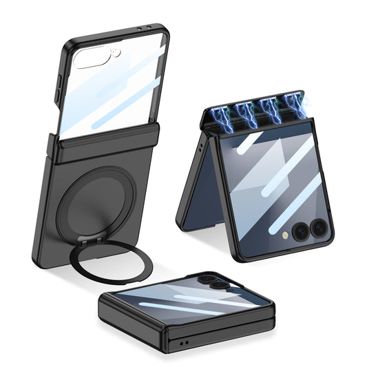 Rotation Ring Holder Case Ultra-thin With Spring Hinge Thin Magnetic Protective Film For Samsung Galaxy Z Flip 7