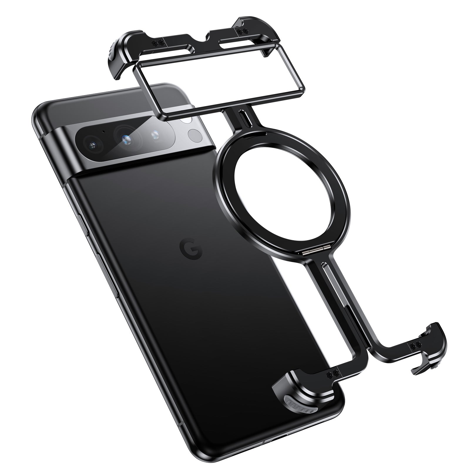 Aluminum Metal Hollow Frameless Ring Bracket Heat Dissipation Armor Phone Case for Google Pixel 8 9