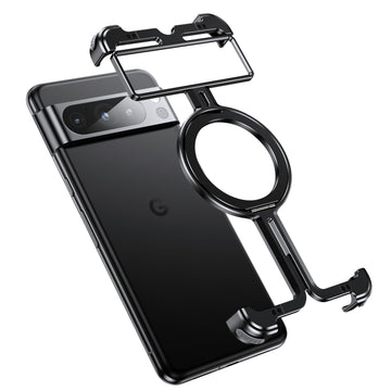 Aluminum Metal Hollow Frameless Ring Bracket Heat Dissipation Armor Phone Case for Google Pixel 8 9