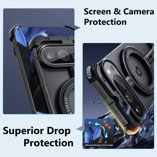 Aluminum Metal Hollow Frameless Ring Bracket Heat Dissipation Armor Phone Case for Google Pixel 8 9