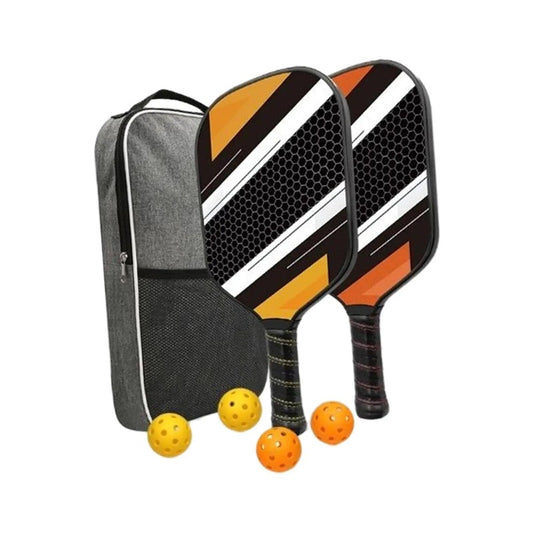 2pcs Set Fiberglass Pickleball Paddles With Rackets and Carry Bag with 4 Pickleball Balls