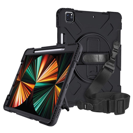 Shockproof Hard Case with 360 Rotating Disc and Armored Case with Hand Strap For iPad Pro