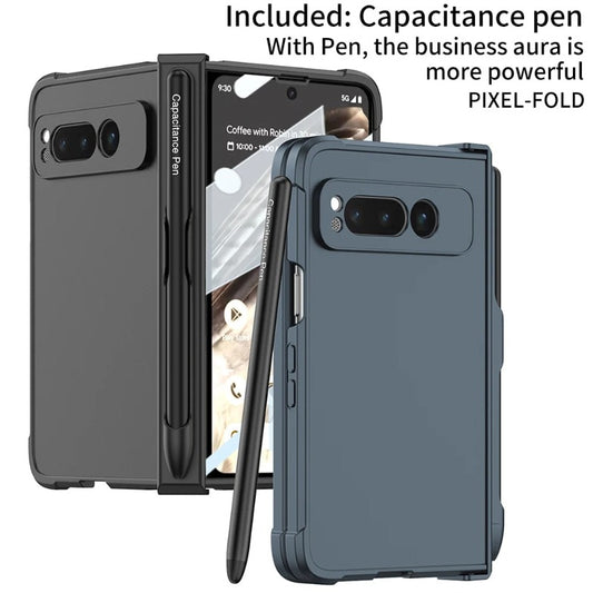 Ultra-thin Skin Feel Phone Case with Pen Slot With 360 All Inclusived HD Tempered Glass Film For Google Pixel Fold